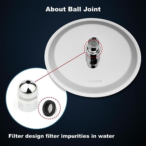 Midanya Round Rain Shower Head,High Pressure,Polish Chrome 8 Inch | 360°Swivel,Ceiling or Wall Mount,Waterfall Full Body Coverage,Bathroom Remodel,Stainless Steel Large Rainfall Shower Head - color: Chrome, size: 8 Inch