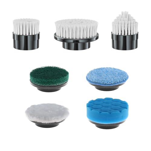 Electric Spin Scrubber Replacement Brush Heads, 7 Pcs Set Suitable for Cordless Power Scrubber, for Bathroom, Kitchen,