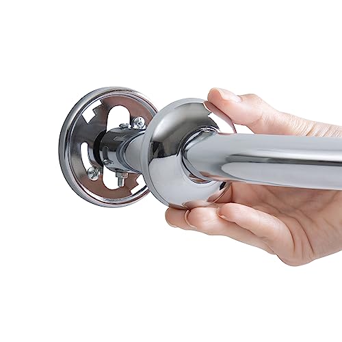 Bath Bliss Curved Shower Rod | Adjustable 42"-72" Inch | Bathroom Shower Curtain and Liner Rod | 33% More Space | Wall Mounted | Easy Installation | Chrome - color: Chrome