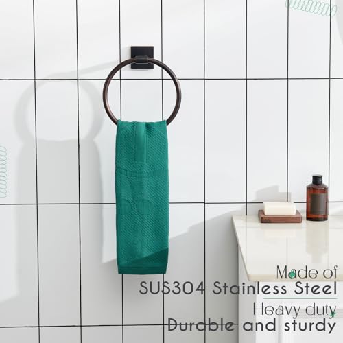 KOKOSIRI Hand Towel Holder Wall Mounted Towel Ring Bathroom Accessories Shower Towel Hanger Rack Stainless Steel Oil Rubbed Bronze, B3010OBR - color: Oil Rubbed Bronze