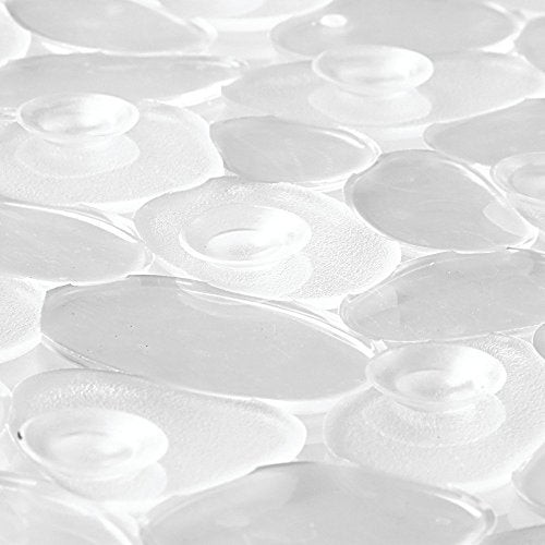 iDesign Pebblz Suction Non-Slip Bath Mat, Clear, 13.75" x 26.5" | For Shower, Bathtub and Stall - color: Clear