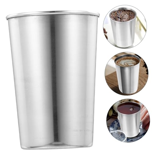Stainless Steel Tumbler Cup Multipurpose Drinking Glass for Water Juice and Beverages Elegant Silver Design for Bathroom and Home Use - size: 8.50X6.00X6.00CM