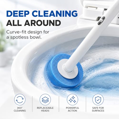 Disposable Toilet Brush and Holder Set, Wall-Mounted Automatic Closing Toilet Bowl Cleaner Kit with 18 Refill Heads, Deep Cleaning System for Hard Water Stains, No-Drill Easy Installation - size: Toilet Brush + 18Refills