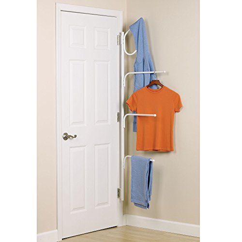 Household Essentials Hinge-It Clutterbuster Valet Family Towel Bar, White - color: White