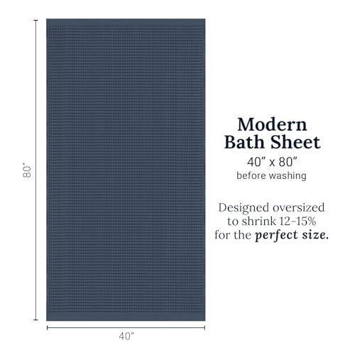 GILDEN TREE Waffle Bath Sheet Quick Dry Towel, Thin Luxury Bath Towels, Bath Sheets 40x80 Large Bath Towels, Modern Style (Midnight Blue) - color: Midnight Blue, size: Bath Sheet (40" x 80")