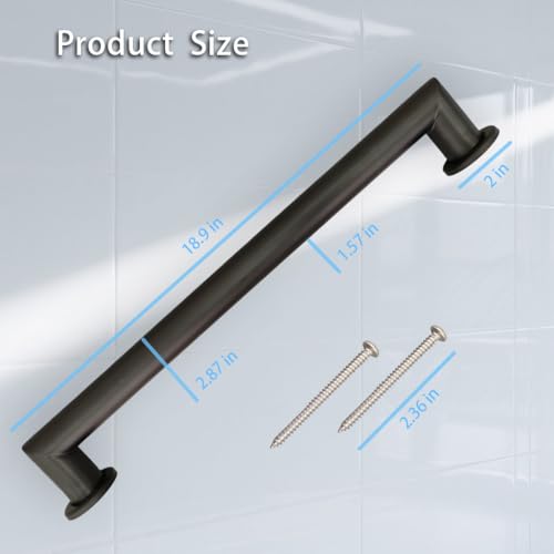 18 in Right Angle Bar, ADA Shower Handle, Polished Chrome, 2 Pack | 304 Stainless Steel, Right Angle Modern Design, ADA Compliant, Easy-Clean Polished Chrome, Safety Handrails for Bath & Shower - color: Right Angle Polished, size: 18 inch - 1.25 inch Dia