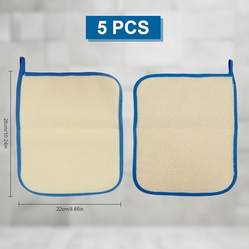 Blue Frame Face & Body Wash Cloths - Exfoliating Towel 5Pack - style: Blue