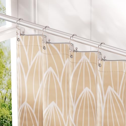 Shower Curtain Hooks Rings, Double Shower Curtain Hooks Rust Proof Stainless Steel Shower Curain Hangers 12Pcs, Polished Nickel Shower Hooks for Bathroom Shower Curtain Rod - color: Polished Nickel, style: Double Hooks-2