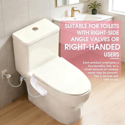 Jamini Ultra-Slim Non-Electric Toilet Bidet Attachment with Dual Nozzles, Rear and Female Front Wash, Single Cold Water with Adjustable Pressure, 0.23" Slim Design, Detachable for Easy Cleaning - style: Diamond Knob – Right