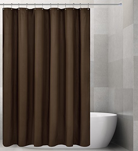 Barossa Design Soft Microfiber Fabric Shower Liner or Curtain, Hotel Quality, Machine Washable, Water Repellent, Chocolate Brown, 70 x 72 inches - color: Brown, size: 70"W x 72"L (Pack of 1)