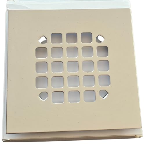 4-1/4” Square Snap-in Chrome Shower Drain - Stainless Steel Replacement - 4.25 inch Durable Floor Cover -Snap-in Prongs - Easy Installation Universal Grate Strainer - color: Chrome
