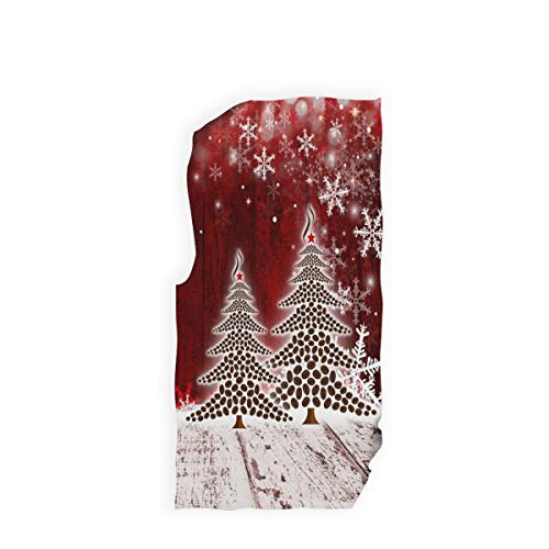 Christmas Tree with Snowflake Hand Towels 16x30 in Bathroom Towel, Retro Wooden Red Small Bath Towel Merry Christmas X-mas Bathroom Decor Gifts - color: Christmas Tree
