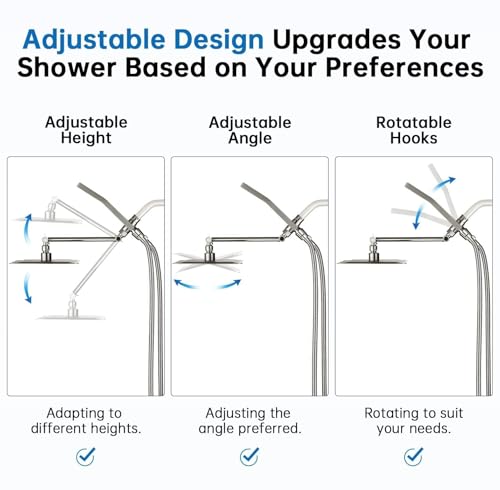 G-Promise All Metal 10" Dual Square Shower Head Combo | Rain Shower Head | Handheld Shower Wand | Adjustable | 3-Way Diverter | 71" Extra Long Hose - A Bathroom Upgrade(Brushed Nickel) | Built to Last, Easy Install, Adjustable Height & Angle for All Heigh