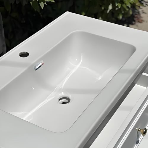 2 Pack Plastic Sink Basin Overflow Trim Rectangle Drain Cap Bathroom Sink Trim Overflow Cover Insert in Hole Round Caps for Kitchen Bathroom