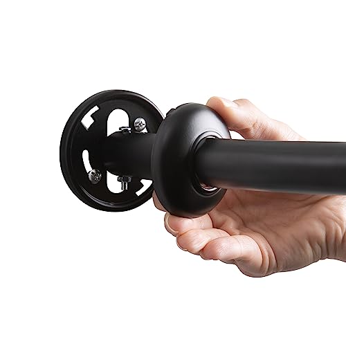 Bath Bliss Curved Shower Rod | Adjustable 42"-72" Inch | Bathroom Shower Curtain and Liner Rod | 33% More Space | Wall Mounted | Easy Installation | Matte Black - color: Matte Black