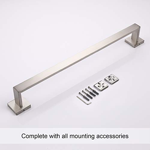 TASTOS 23.6 Inch Black Single Towel Bar Rack, SUS 304 Stainless Steel Bathroom Towel Bar Heavy Duty Towel Holder Kitchen Towel Rod, Wall Mount with Screws Towel Bar Rod Brushed Nickel Finish… - color: Brushed Nickel, size: 23.6-Inch