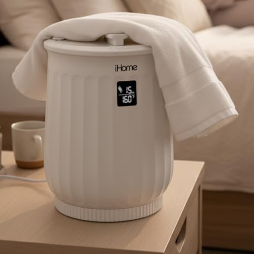 iHome Luxury 20L Towel Warmer, Large Hot Towel Warmers for Bathroom, with Inner Fragrance Pad Holder, Great for Blankets and Spa and More