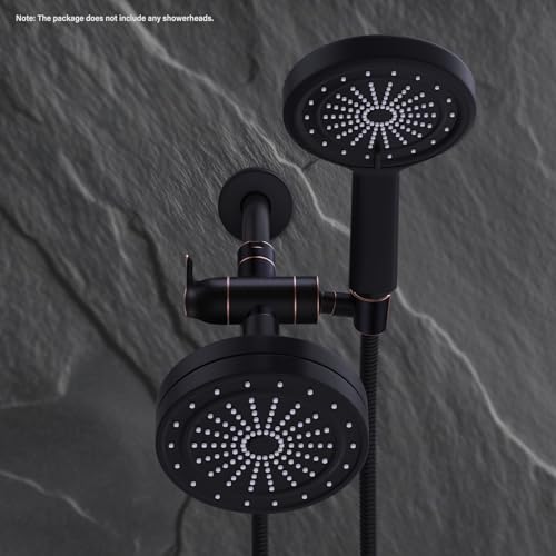 Shower Arm Diverter with Handshower Mount, G1/2 Brass 3 Way Diverter Valve Bathroom Universal Shower System Replacement for Handheld Shower and Fixed Shower Head, Oil Rubbed Bronze - color: Oil Rubbed Bronze