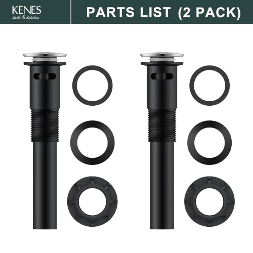 KENES 2 Pack Bathroom Sink Drain Stopper Pop up Sink Drain with Overflow, Brushed Nickel Lavatory Bathroom Vanity Sink Drain Assembly, Built-in Anti-Clogging Strainer - color: Brushed Nickel X 2, size: Big Pop up Cap (With Overflow)