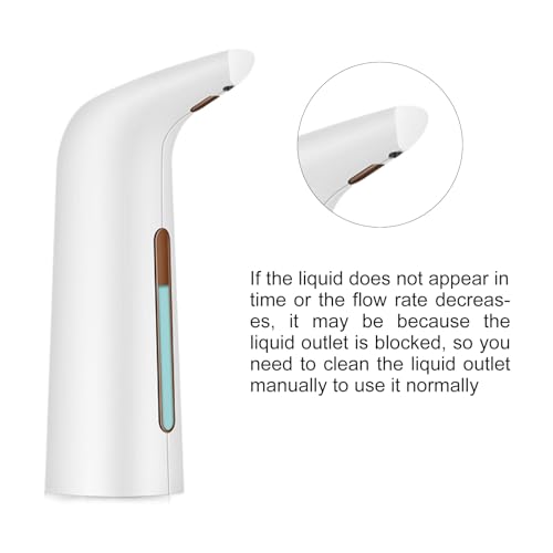 Automatic Soap Dispenser Touchless White Battery Powered | Sensitive Automatic Induction Pump Transparent Liquid Window IPX6 Waterproof for Home And Commercial Space Use - color: White