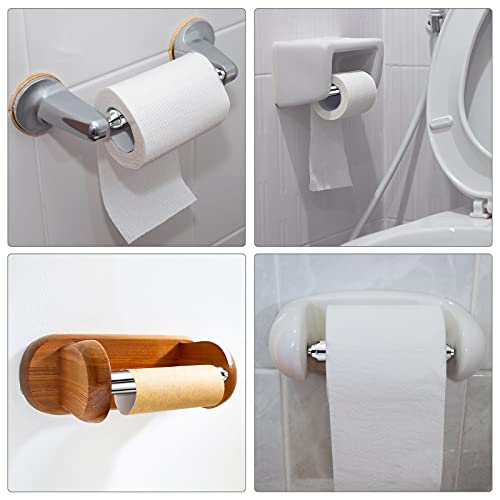 Shappy 4 Pcs Universal Toilet Paper Holder Replacement Rod Spring Loaded Plastic Retractable Paper Replacement Rod Toilet Tissue Roll Holder Insert for Bathroom Home Fixture Accessories (Silver) - color: Silver
