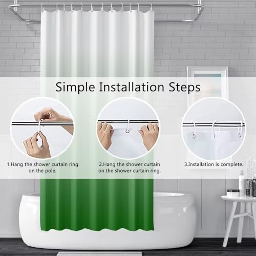 Ombre Lime Green Stall RV Shower Curtain with Hooks 36x72inches | Machine Washable Waterproof, Modern Solid Boho Gradient, Bathroom Dorm Hotel Room Divider, Easy to Install, Window Curtain - color: Lime Green, size: 36"W x 72"L (Pack of 1)