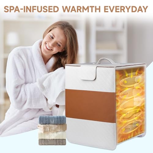 38L Foldable Towel Warmer for Bathroom, Home & Spa, Large Capacity for Oversized Towels, Blankets & Robes, 4 Temp Modes, Auto Shut-Off Timer, Perfect Spa Gift for Loved Ones