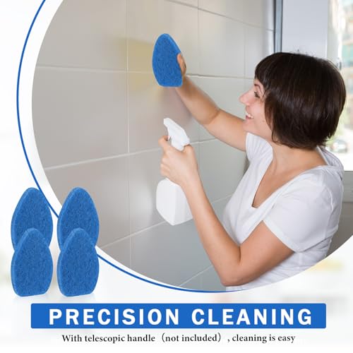 Baderke 4 Pcs Tub Tile Scrubber Cleaning Brush Pads (Without Handle) Compatible with Qaestfy Non-Scratch Scouring Pads Scrub Brush for Shower Bathroom Buildup Toilet Wall Floor (Blue) - color: Blue