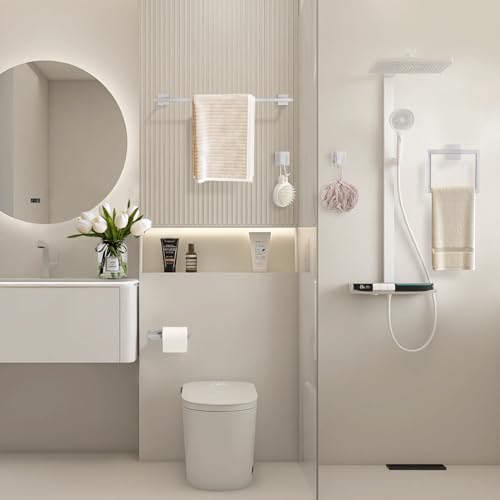 YACVCL Towel Bar Set, 10 Pieces Bathroom Hardware Set Brushed Nickel Bathroom Accessories, SUS304 Stainless Steel Towel Racks Holder Set Wall Mounted 23.6 Inch - color: Brushed Nickel, size: 10 Pieces