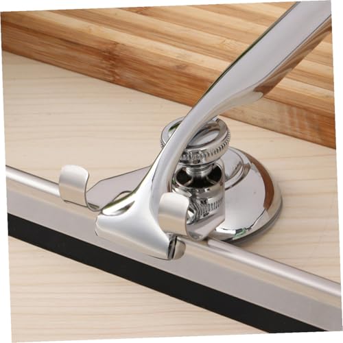 Stainless Steel Glass Squeegee with Zinc Alloy Holder and Flexible Rubber Blade Wall-Mounted Suction Cup Installation Multi-Purpose Window Wiper for Bathroom Car Kitchen and