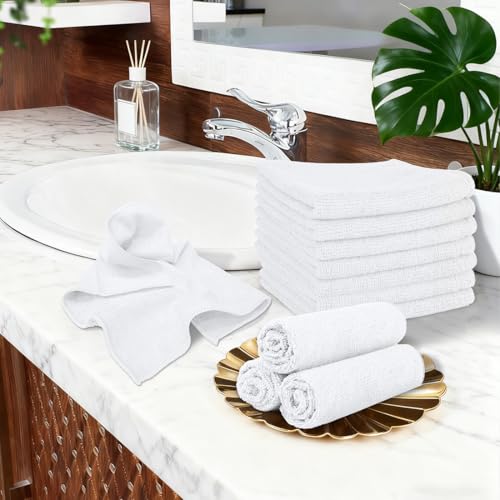 Orighty Wash Cloths, Face Towels 12x12 Inch 20 Pack | Soft Quick-drying White Washcloths, Multi-Purpose Microfiber Face Cloths for Bathroom, Gym, Spa, Hotel, Travel - color: White