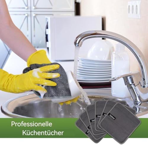 Waffle Microfiber Dish Cloths Gray Kitchen Towels, Cleaning Cloth | Quick Dry Absorbent Dish Rags Dishcloths Barista Towels 8x8 Inch 6 Pack - color: Gray, size: 8in x 8in 6 Pack