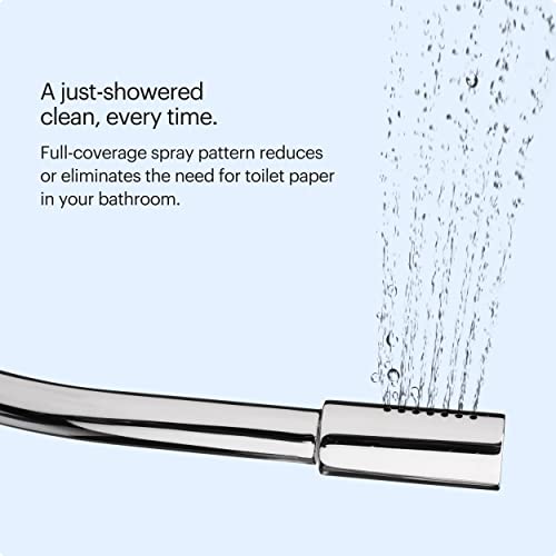 Brondell SMB-15 Side Mounted Manual Bidet Attachment for Toilet Seats with Adjustable Sprayer and Water Pressure, Thin Profile, Chrome (Ambient Temperature)