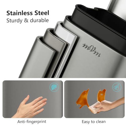 mVm 8 Gal Kitchen Trash Can, Step Trash Can with Lid, Smooth Edge Garbage Bin for Home Office (Gray) - color: Gray, size: 8Gal