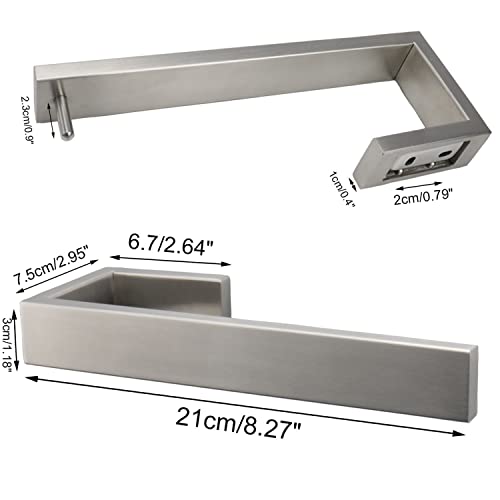 TocTen Hand Towel Holder/Towel Ring - Thicken SUS304 Stainless Steel Bathroom Hand Towel Hanger, 9 Inch Heavy Duty Wall Mounted Towel Rack, Square Hand Towel Bar for Bathroom (Brush, 2 Pack) - color: Brushed, size: 9 In-2 Pack
