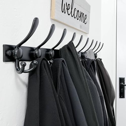 Coat Rack Wall Mount, Heavy Duty 12-Gauge Base vs Flimsy 1mm, Double-Thick Solid Anti-Snap Hooks, 16” Stud-Mount, Stainless Steel Hanger for Clothes Hat Entryway Closet Mudroom, Silver - color: Silver, size: L=17" (1pcs)