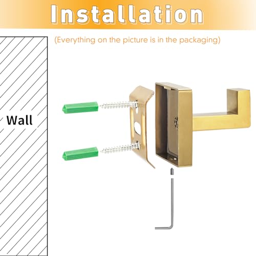 IBosins 4-Pack Towel Hooks Hand Towel Holder Bathroom Robe Hanger Coat Hook | Gold Square Bath Towel Hook Wall Mount Heavy Duty Stainless Steel Hat Hook for Living Room Bedroom Kitchen Closet - color: Gold
