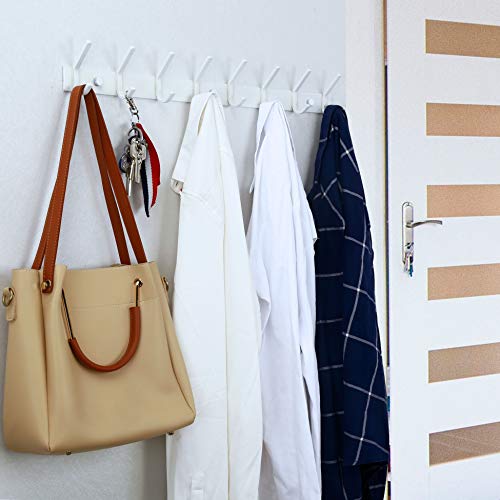 WEBI Coat Rack Wall Mounted,8 Hooks,24" Long,Coat Hooks Wall Mount,Wall Coat Hanger,Hook Rack,Jacket Hooks for Hanging Coats,Hats,Clothes,White - size: 8 Hooks