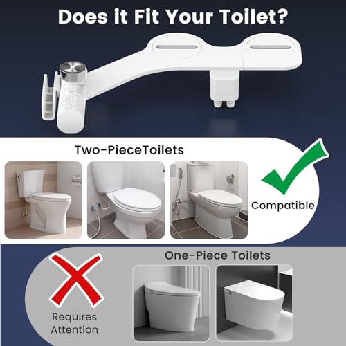 FEELSO Bidet Attachment for Toilet with Filter, Bidet Toilet Seat | Ultra-Slim & Non-Electric Bidet Sprayer, Self-Cleaning Dual Nozzle (Frontal/Rear Wash), Adjustable Water Pressure - style: Cold