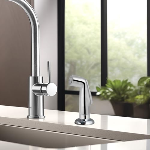 Hygie Rinse Universal Fit Kitchen Sink Spray Attachment, Silver Chrome | NSF/ANSI/CAN 372 Certified, Kitchen Sink Side Sprayer Head Compatible with Delta, Moen, Kohler and OEM Brands Spray Head - color: Chrome, style: Nozzle Head Only