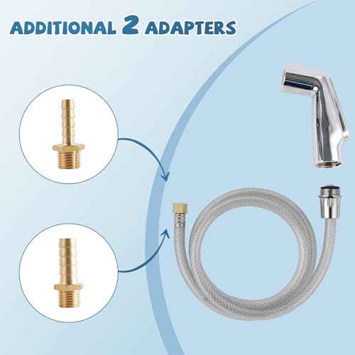 Universal Kitchen Sink Spray Attachment/Hose/Holder Set, Silver Chrome | NSF/ANSI/CAN 372 Certified, Compatible with Moen/Delta Faucet, Kitchen Side Sprayer, Kitchen Sink Faucet Sprayer Replacement - color: Chrome, style: Sprayer Head/Hose/Holder Set