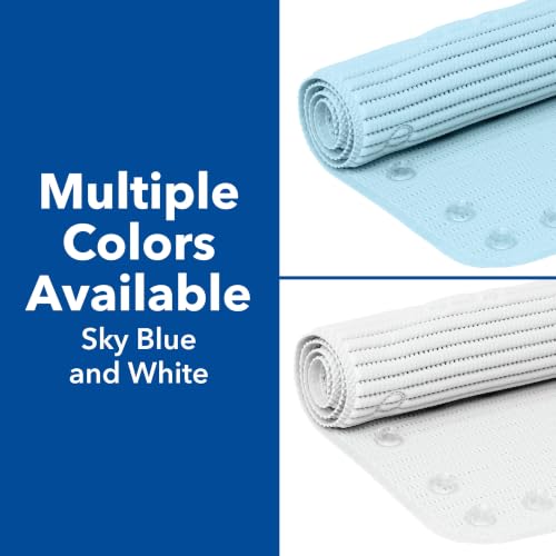 Duck Brand Clorox Bath Mat for Tubs, Non Slip Bathtub Mat with Suction Cups, 17 Inches x 36 Inches, Sky Blue, 2 Pack