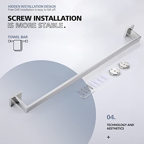 KOKOSIRI 32-Inch Single Towel Bar, Bathroom Kitchen Towel Holder, Wall Mounted SUS304 Stainless Steel Towel Rack, Polished Chrome, B4003CH-L32 - color: Polished Chrome, size: 32-Inch
