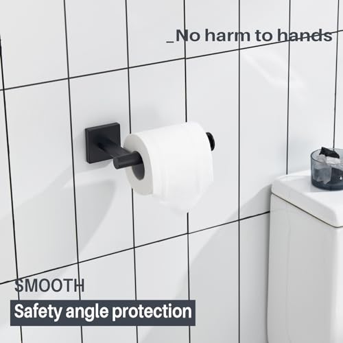 KOKOSIRI Toilet Paper Holder for Bathroom Toilet Roll Holder Hold Mega Rolls Wall Mounted, Matte Black Stainless Steel B2008BK - color: Matte Black, size: Vertical