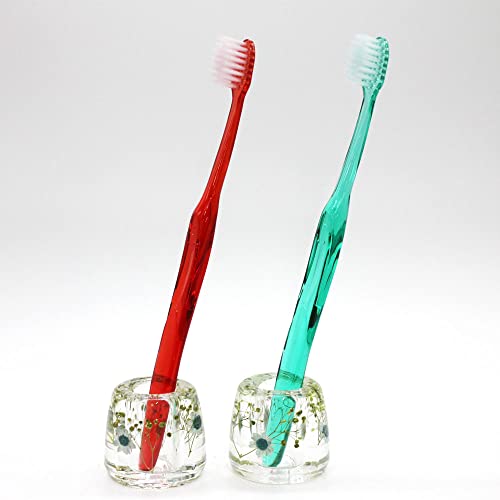 N&N Find Japan Japanese Toothbrush Holder Stand with Real Flower in Acrylic (Star Blue) - color: Star Blue