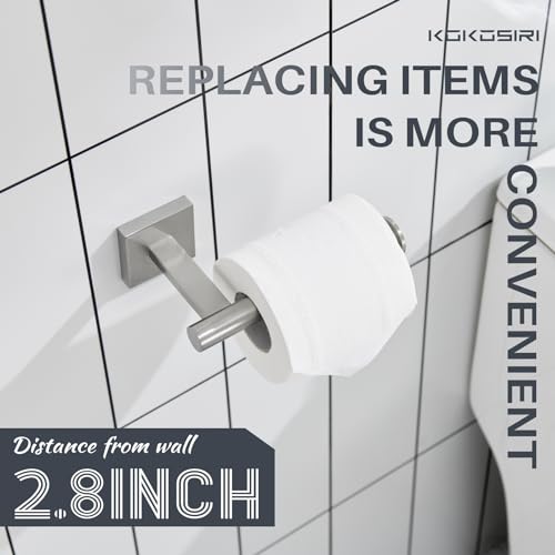 KOKOSIRI Toilet Paper Holder Tissue Paper Dispenser for Bathroom Toilet Roll Holder Wall Mounted, Brushed Nickel Stainless Steel B2008BR - color: Brushed Nickel, size: Vertical