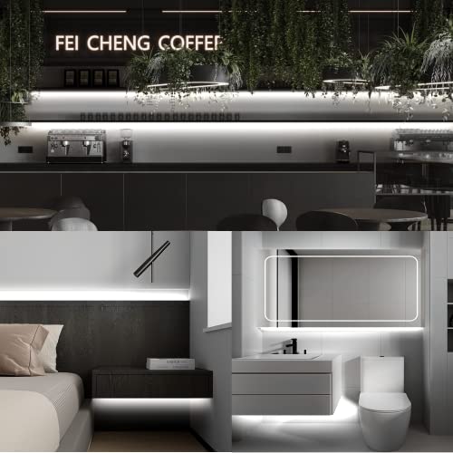 White Mirror Light-16.4ft 600leds Dimmable Hollywood Style Vanity Make Up Light LED Neon Lights (Mirror not Inlcuded) - size: 16.4ft