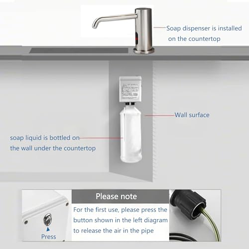 Touchless Automatic Built in Sink Soap Dispenser Infrared Sensors Soap | Electric Sensor Soap Dispenser With Bottle And Pump Commercial Accessory For Kitchen Bathroom And Public Wash Sink Daily Use - size: Drip-Silver - Brushed