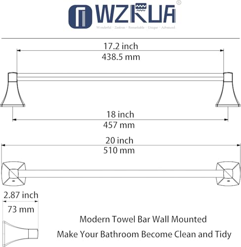 18 Inch Brushed Nickel Towel Bar Towel Rack for Bathroom Kitchen Hand Towel Holder Dish Cloths Hanger SUS304 Stainless Steel Rustproof Wall Mount - color: Brushed Nickel, size: 18 inch