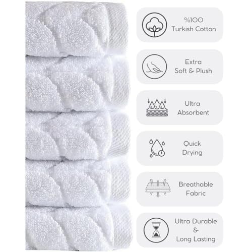 BAGNO MILANO Certified Organic Turkish Cotton Bath Towels, Luxury Jacquard Absorbent, Ultra Soft-Plush Organic Towel Set (Royal Green, Towel Set of 6) - color: Royal Green